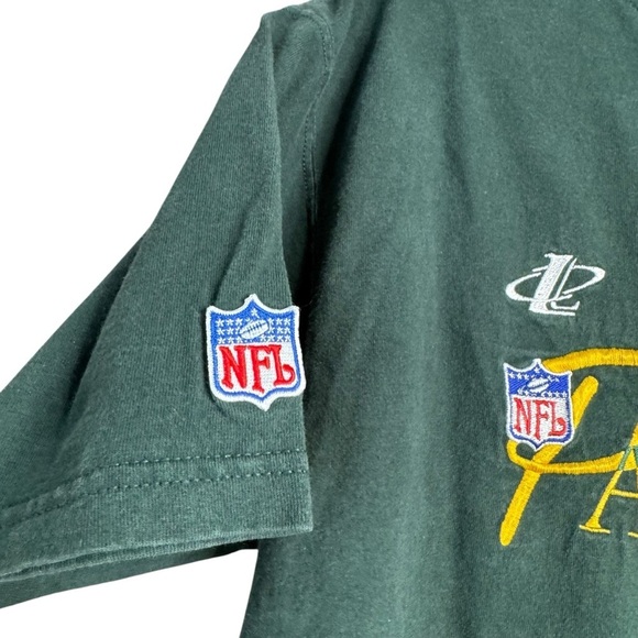 VTG 90s Logo Athletic Green Bay Packer Embroidered NFL Football T Shirt M - Picture 2 of 8